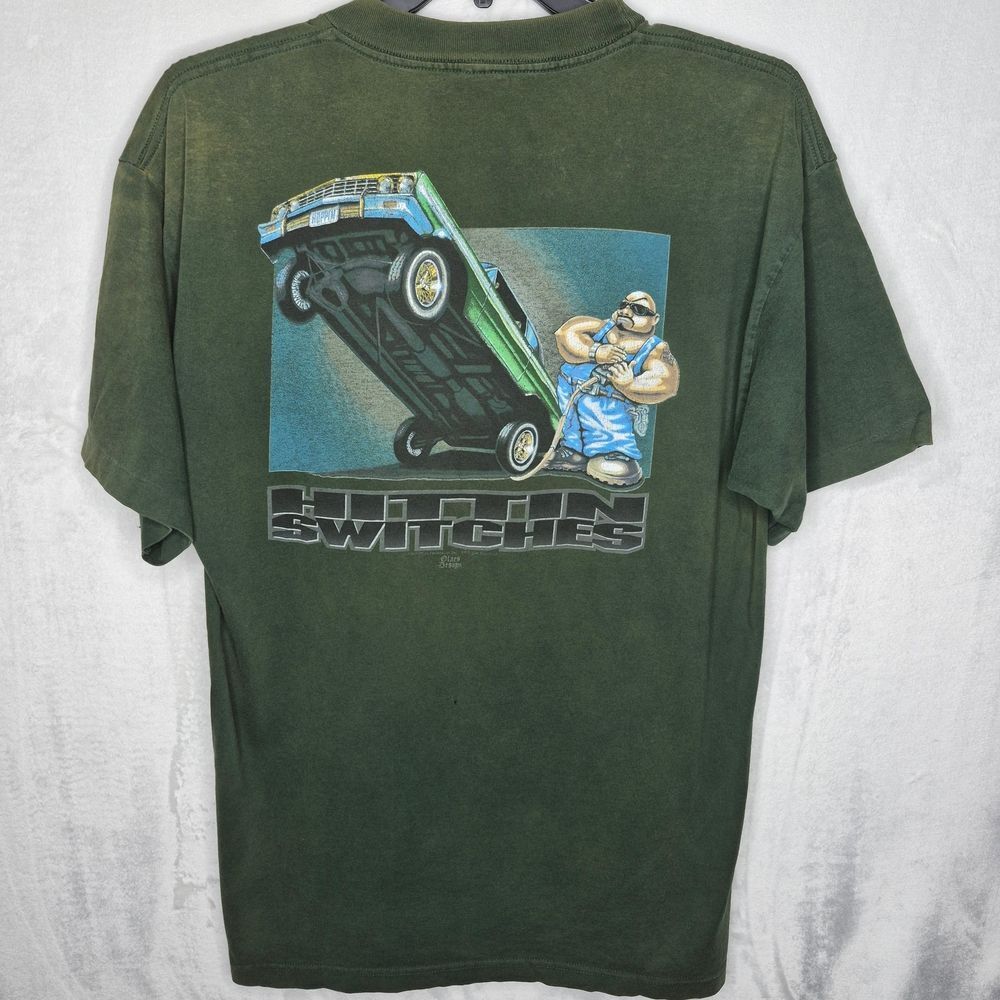 Vintage Rollin Hard Distressed Faded T Shirt XL Hittin Switches Lowrider